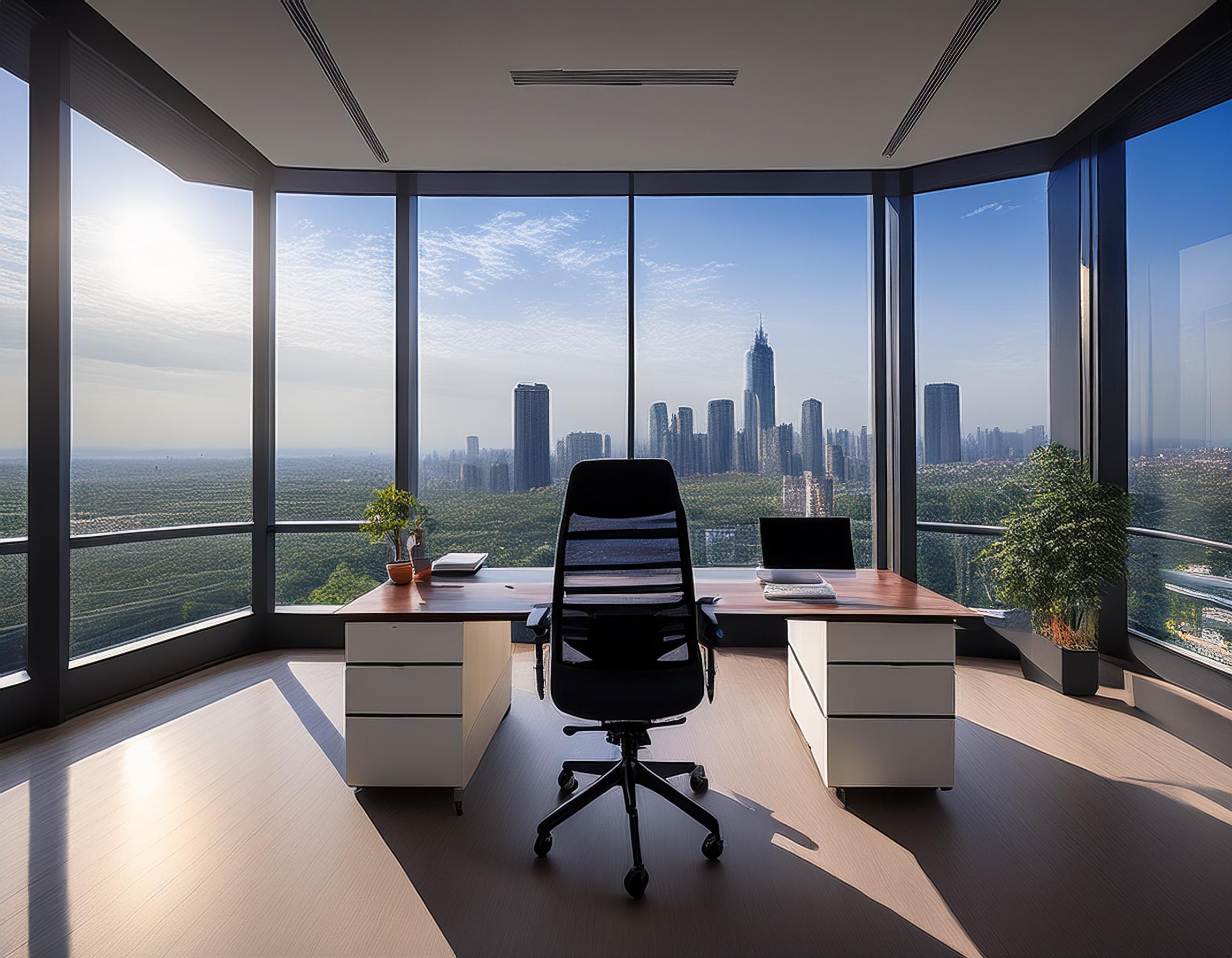 Elegante Büroatmosphäre in Frankfurt mit Steuerberatern am Schreibtisch